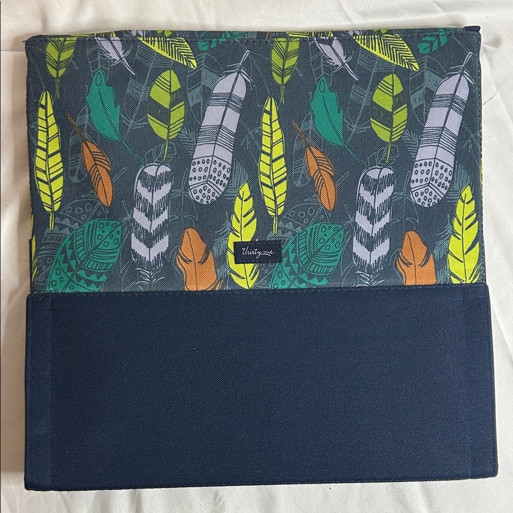 Thirty-One Feather Pattern Organizer in Green, Yellow, and Orange - Picture 2 of 9